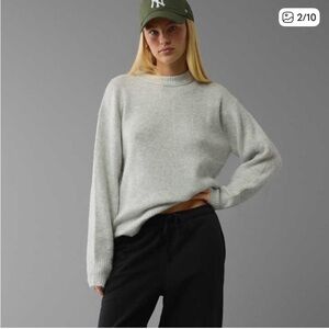 American Eagle Outfitters Women's Heather Gray Crew Neck Sweater